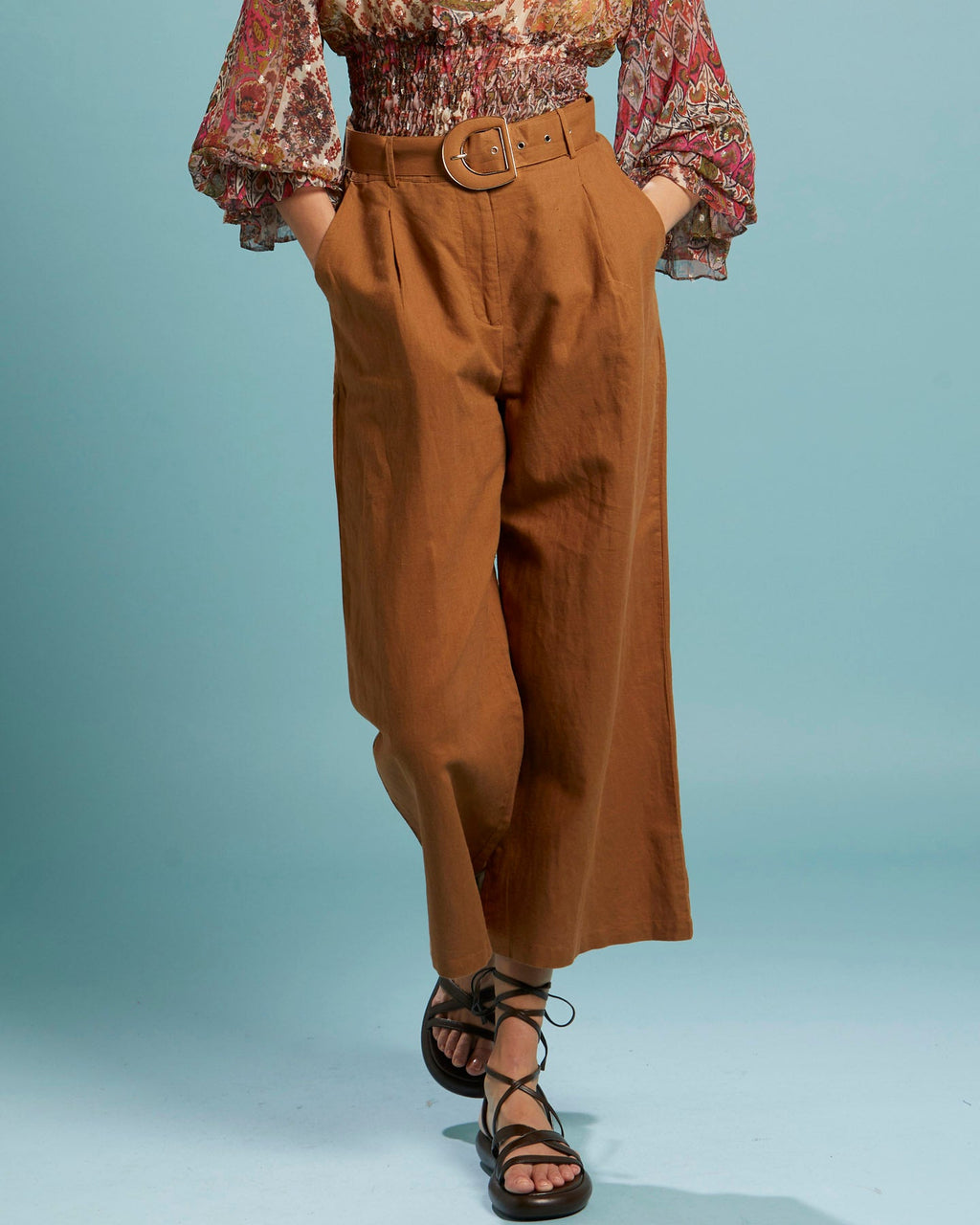 Exhale Belted Wide Leg Pant MOCHA