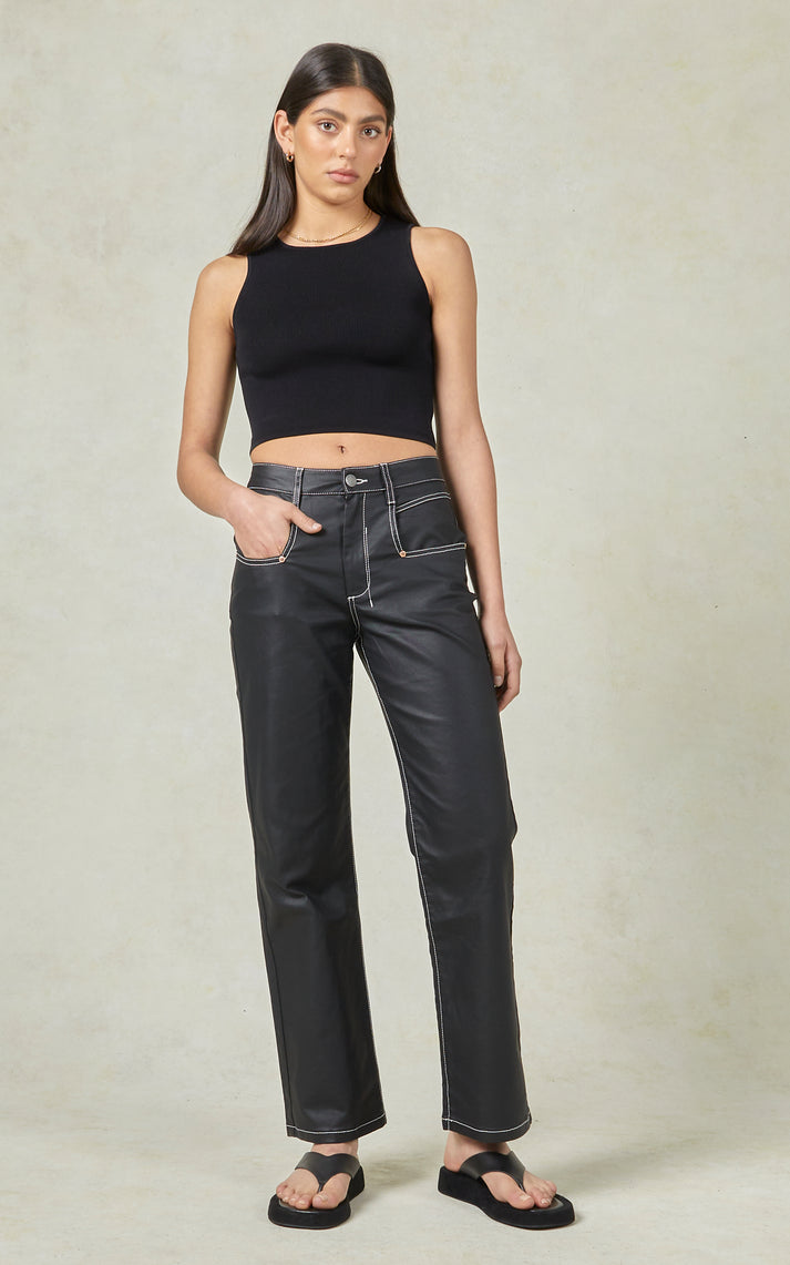 Betzy Coated BLACK High Jeans