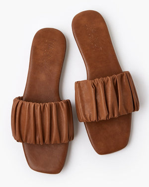 Reese Leather Slide BROWN