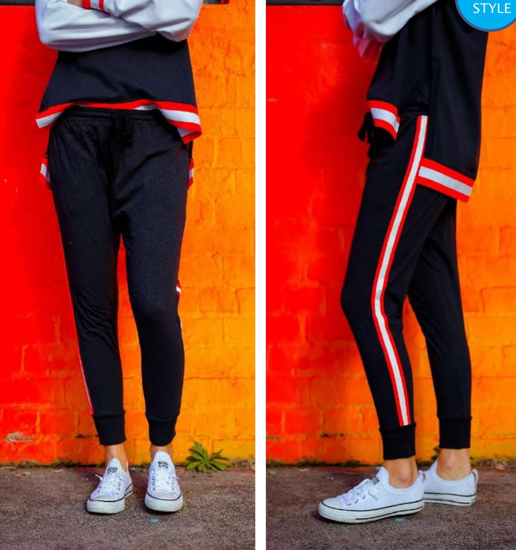 Contrast Striped Striped Jogger INK